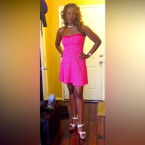Pink stripe summer dress